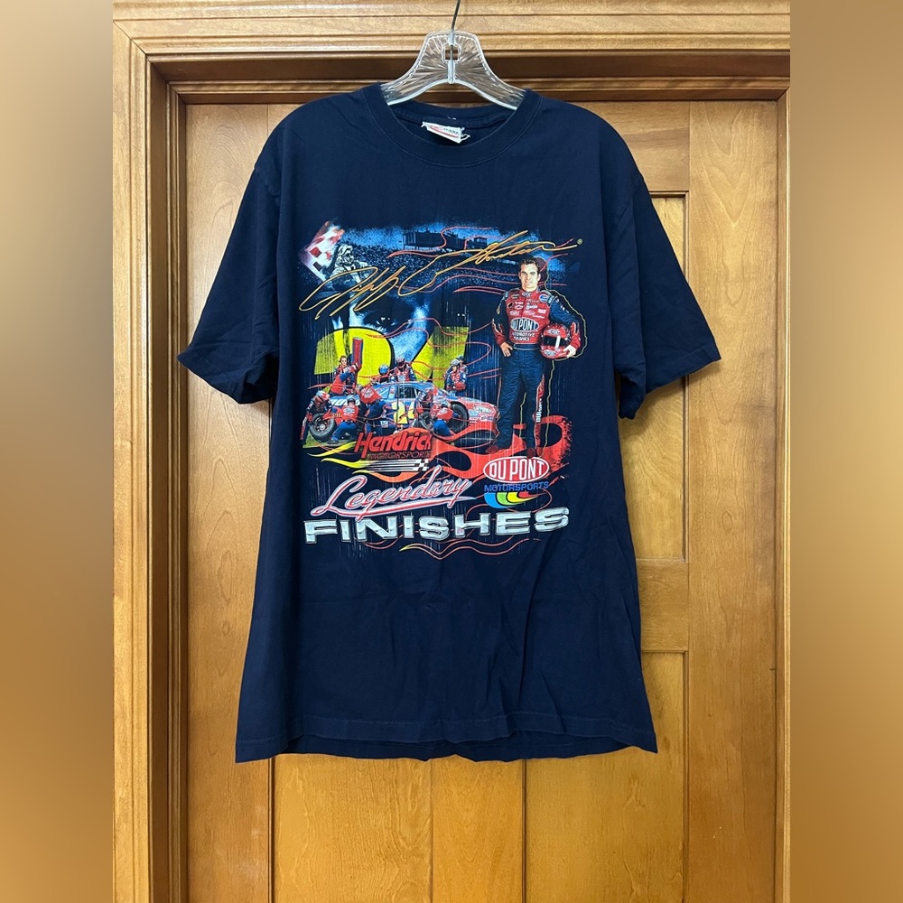 Vintage Chase Jeff Gordon NASCAR Racing Shirt Size Large Double Sided